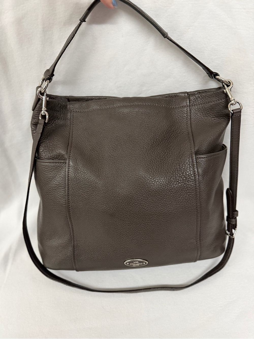 EUC Vintage Coach Brown Pebbled Leather Large Park Hobo Crossbody/Shoulder Bag